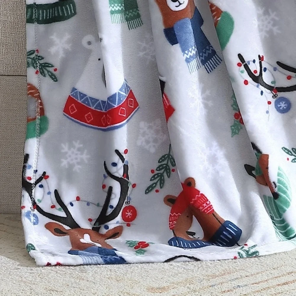 Festive Gray Holiday Throw Blanket